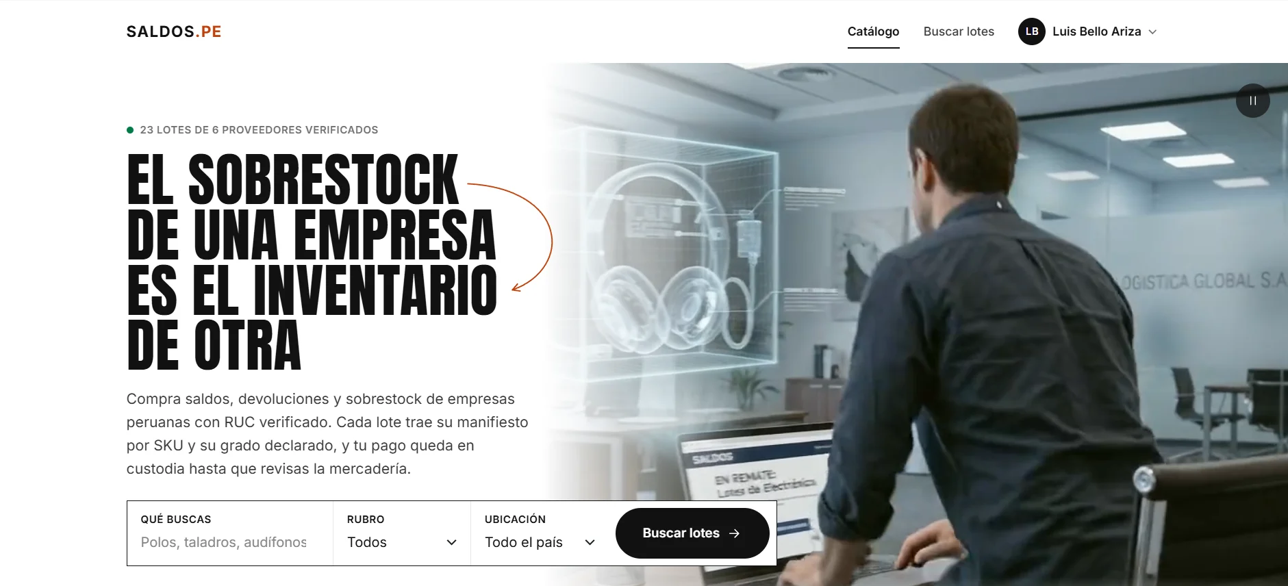Saldos.pe: vista del marketplace